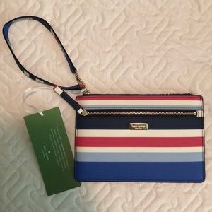 Kate Spade striped Wristlet